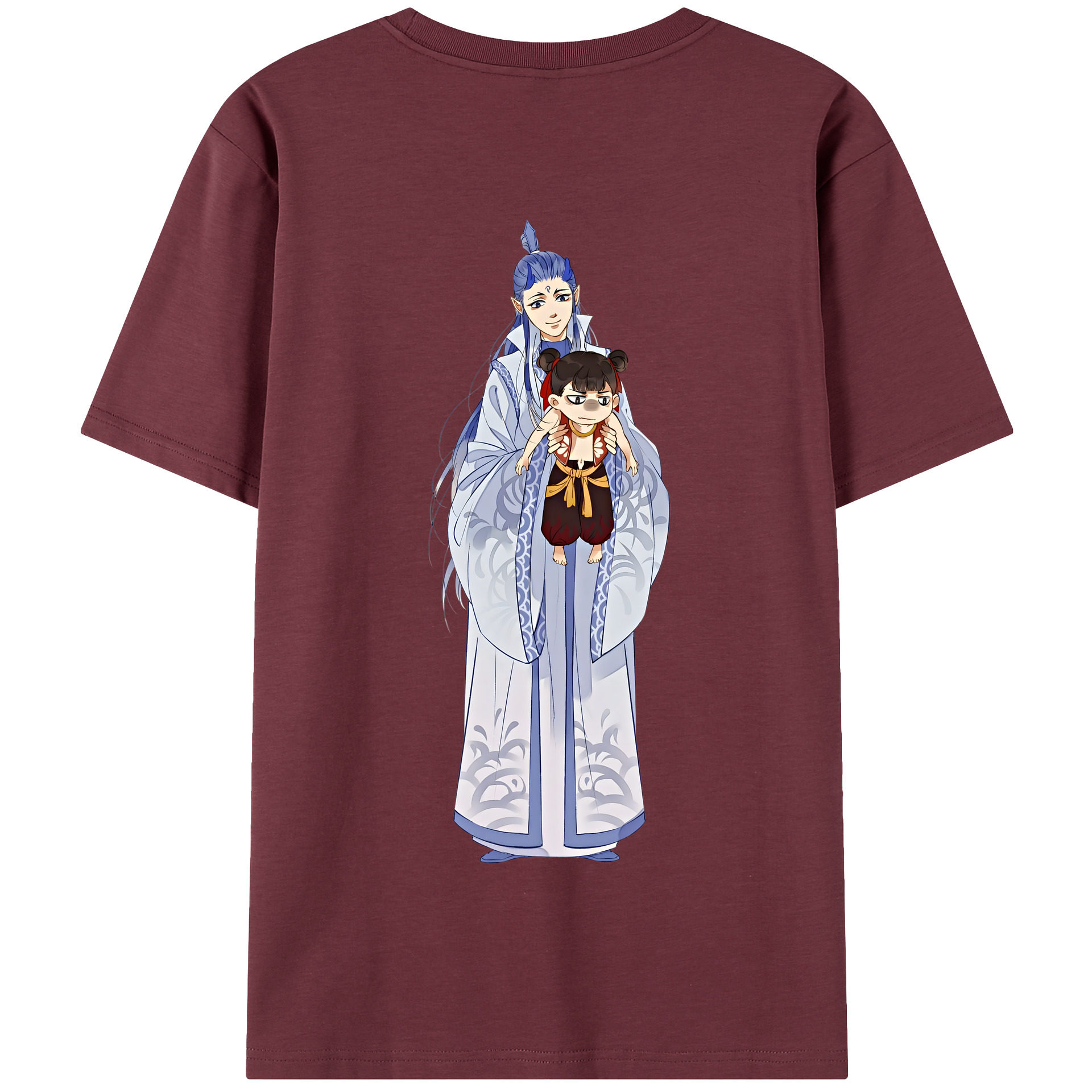 （画像用） Ne Zha 2 ナタ 魔童の大暴れ 綿100％半袖Tシャツ（背面プリント）